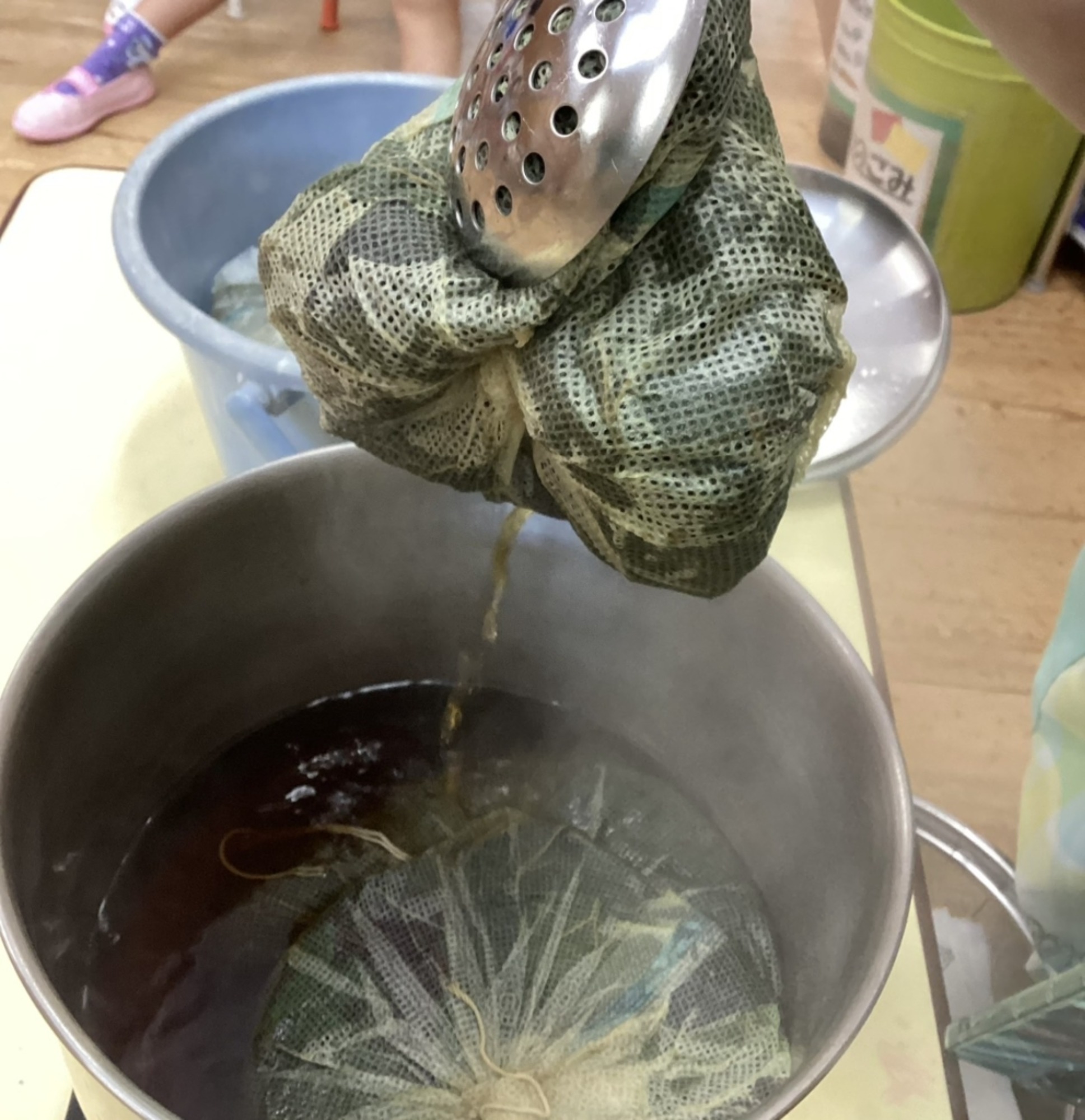 年中さんの草木染め